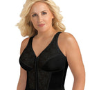 Exquisite Form Fully Front Close Wire-Free Longline Posture With Lace Bra - Black