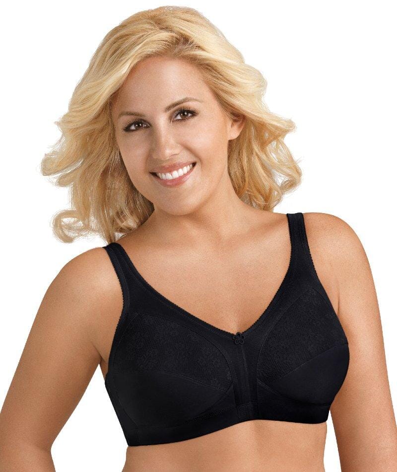 Exquisite Form Fully Side Wirefree Shaping Bra With Floral - Black Bras  