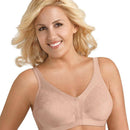 Exquisite Form Fully Side Shaping Wire-Free Bra With Floral - Rose Beige