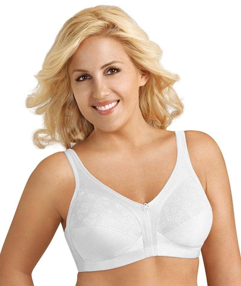 Exquisite Form Fully Side Wirefree Shaping Bra With Floral - White Bras  