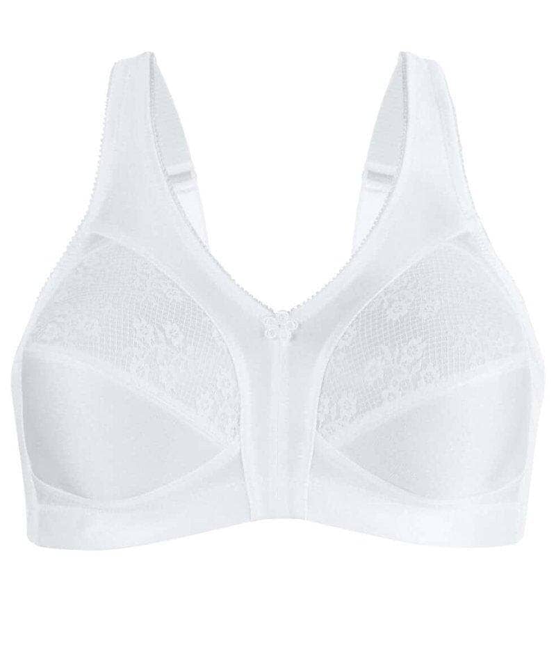 Exquisite Form Fully Side Wirefree Shaping Bra With Floral - White Bras 