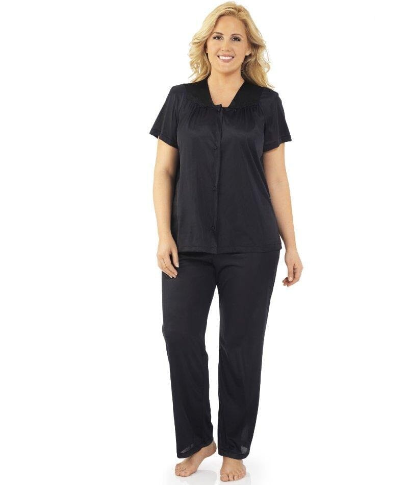 Exquisite Form Short Sleeve Pajamas Plus - Midnight Black Sleep 