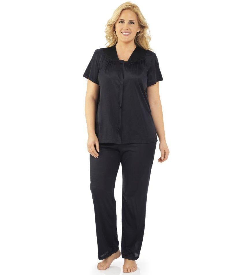Exquisite Form Short Sleeve Pajamas - Midnight Black Sleep  