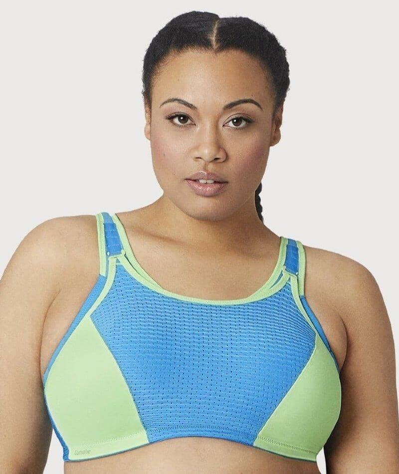 Glamorise Custom Control Wirefree Sports Bra - Blue/Green Bras  