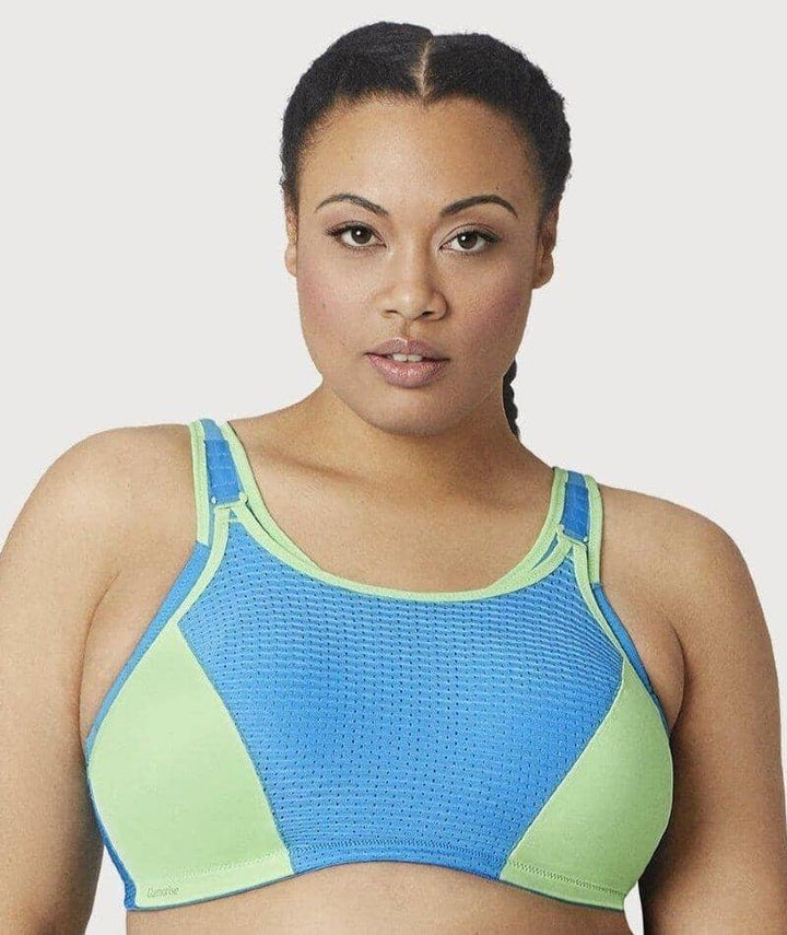 Glamorise Custom Control Wire Free Sports Bra Blue Green Big Girls Don t Cry Anymore