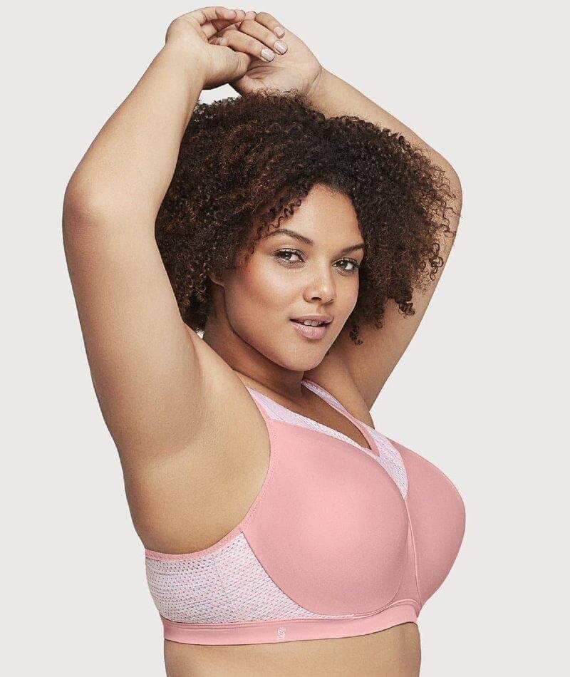 Glamorise High Impact Underwire Sports Bra - Pink Blush Bras 