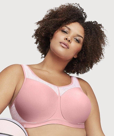 Glamorise High Impact Underwire Sports Bra - Pink Blush Bras 