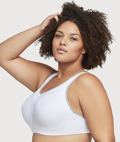 Glamorise High Impact Underwire Sports Bra - White Bras 