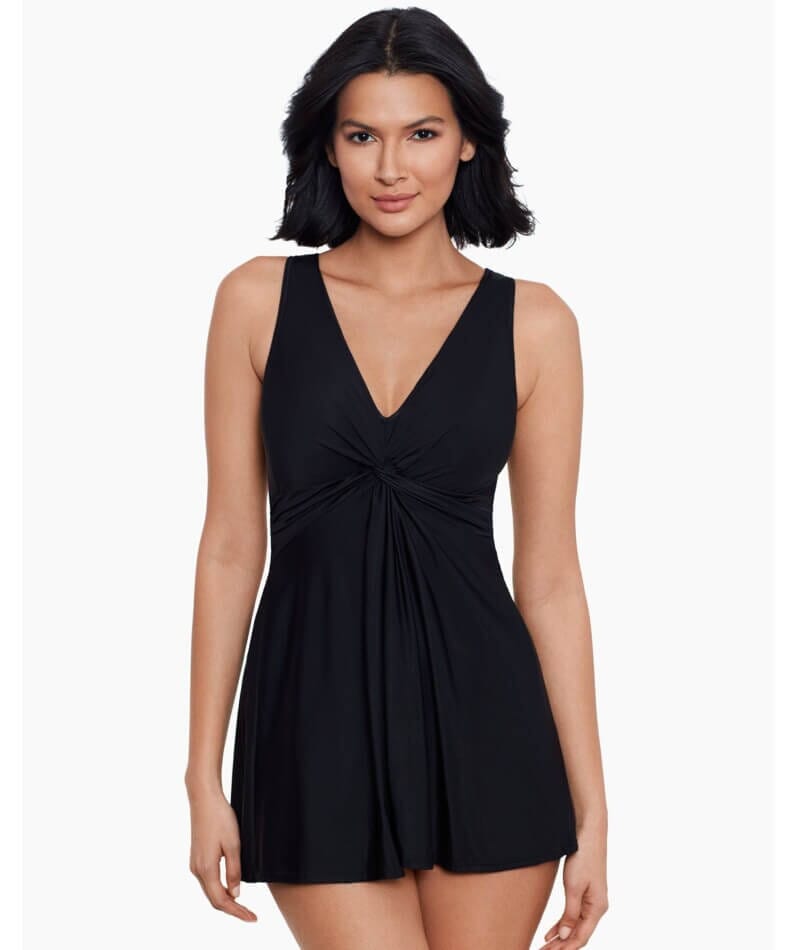 Miraclesuit Swim Must Have Marais Short Shaping DD-Cup Swim Dress - Black Swim 