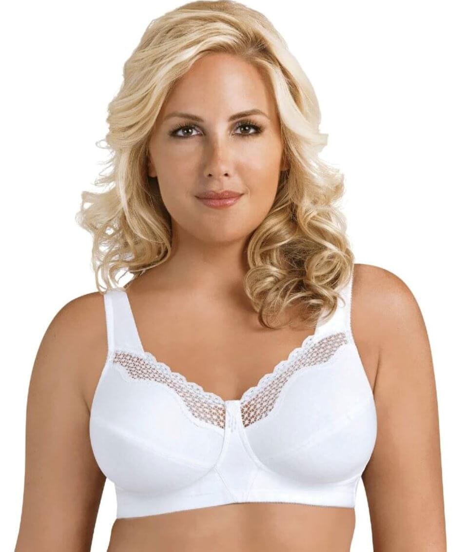 Exquisite Form Fully Cotton Soft Cup Wirefree Bra With Lace - Damask Neutral Bras 