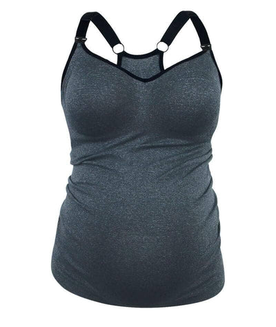 Sugar Candy Fuller Bust Seamless F-HH Cup Nursing Tank - Charcoal Sleep 