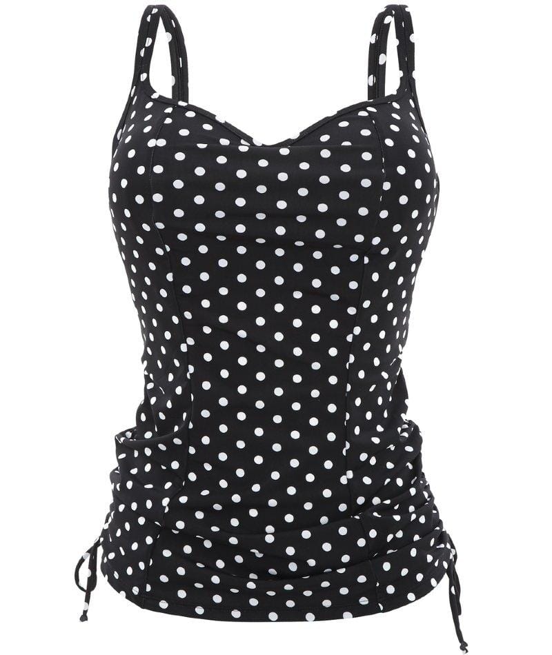 Panache Swim Anya Spot Balconnet Underwired Tankini Top - Black White Swim 