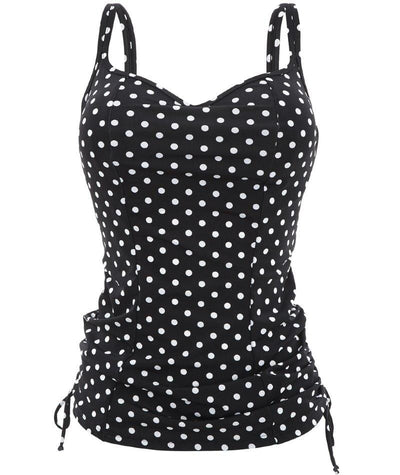 Panache Swim Anya Spot Balconnet Underwired Tankini Top - Black White Swim 