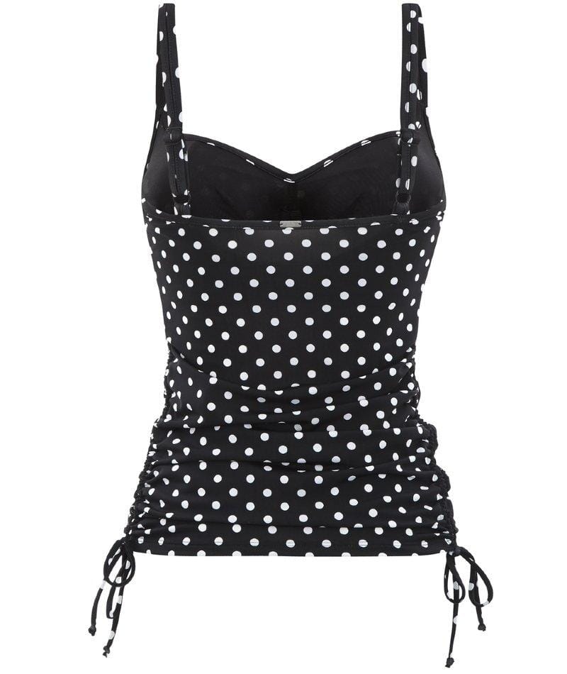 Panache Swim Anya Spot Balconnet Underwired Tankini Top - Black White Swim 