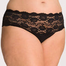 Ava & Audrey Greta Lace and Cotton Brief - Black
