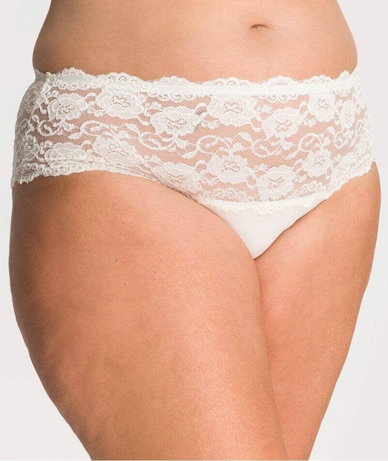 Ava & Audrey Greta Lace and Cotton Brief - Ivory Knickers  