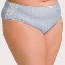 Ava & Audrey Jacqueline Full Brief with Lace - Blue/Ivory