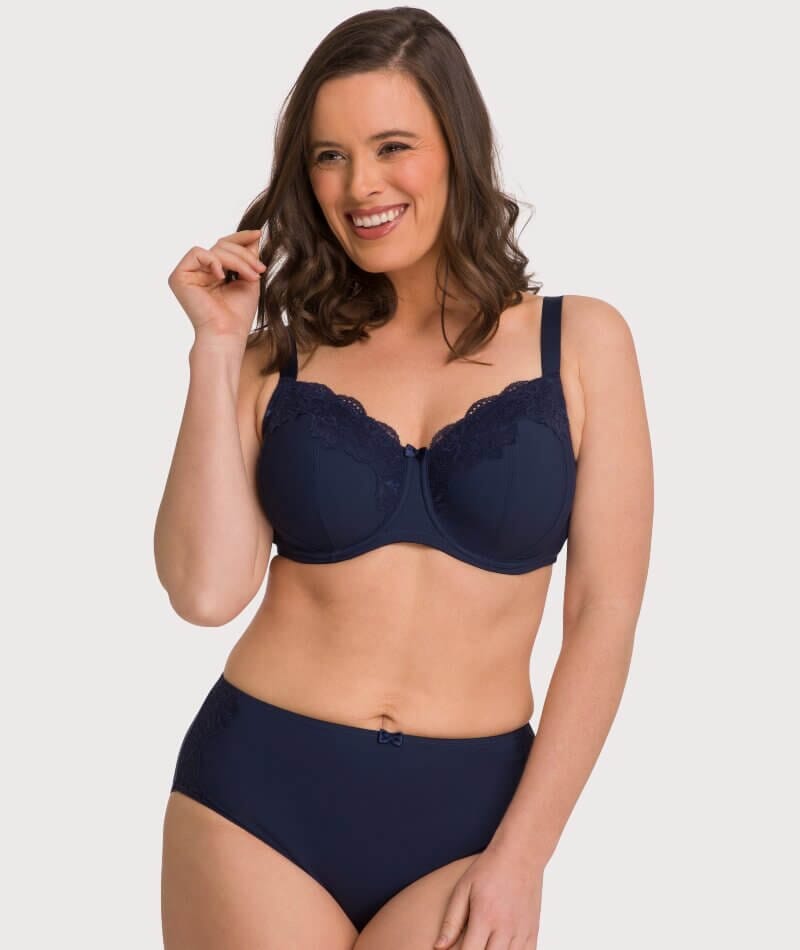 Ava & Audrey Jacqueline Full Brief with Lace - Sapphire Knickers 