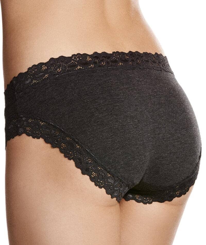 Jockey Parisienne Cotton Marle Bikini - Charcoal Marle Knickers 