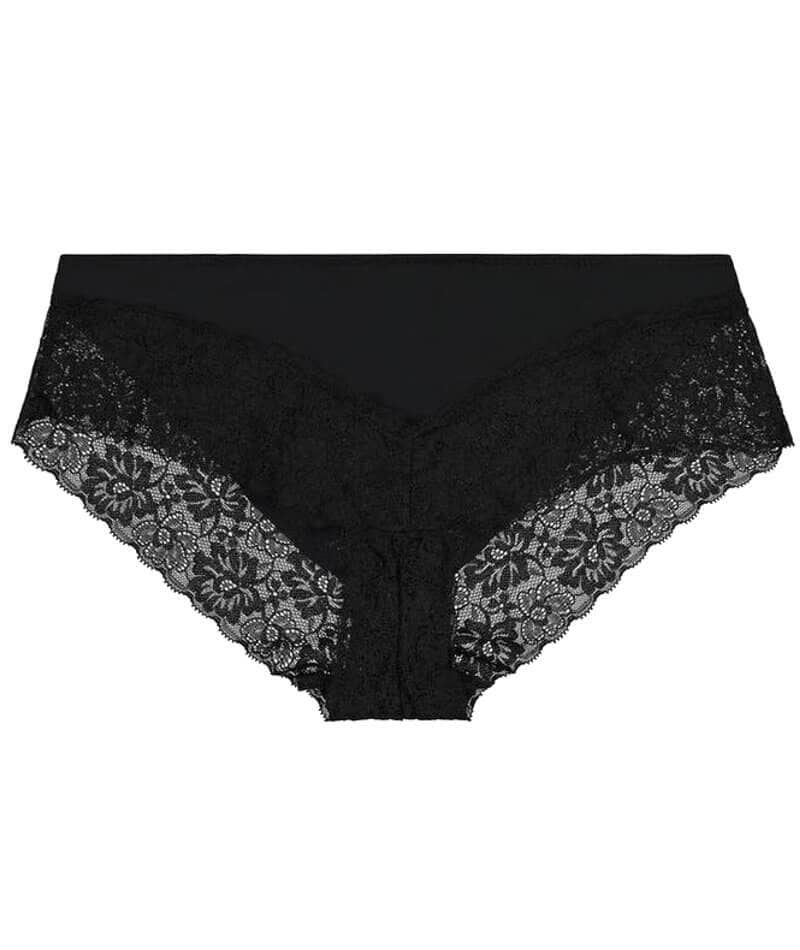 Bendon Everyday Lace Trim Brazilian Brief - Black Knickers 