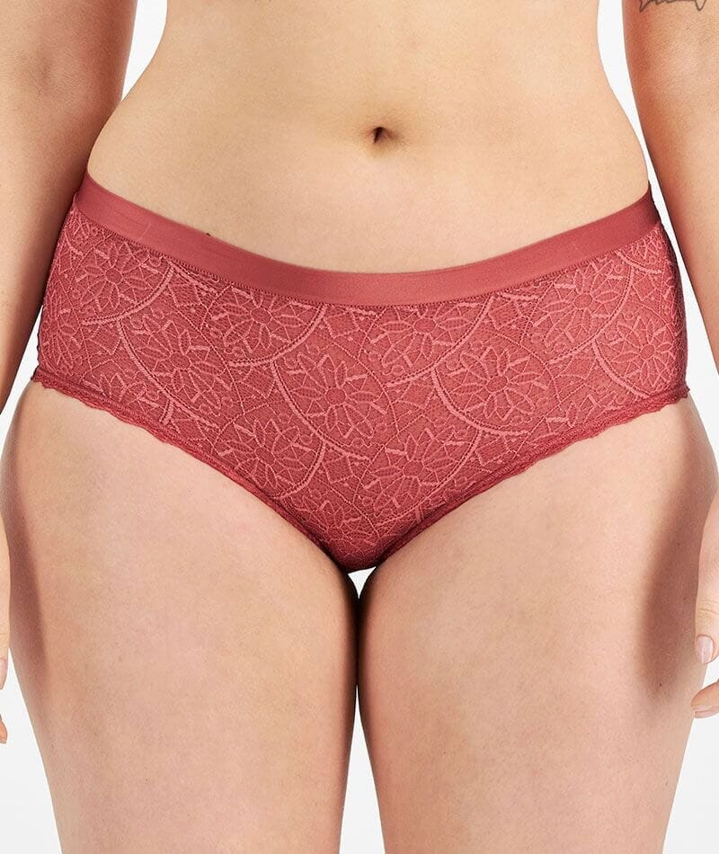 Berlei Barely There Lace Full Brief - Copper Rouge Knickers 