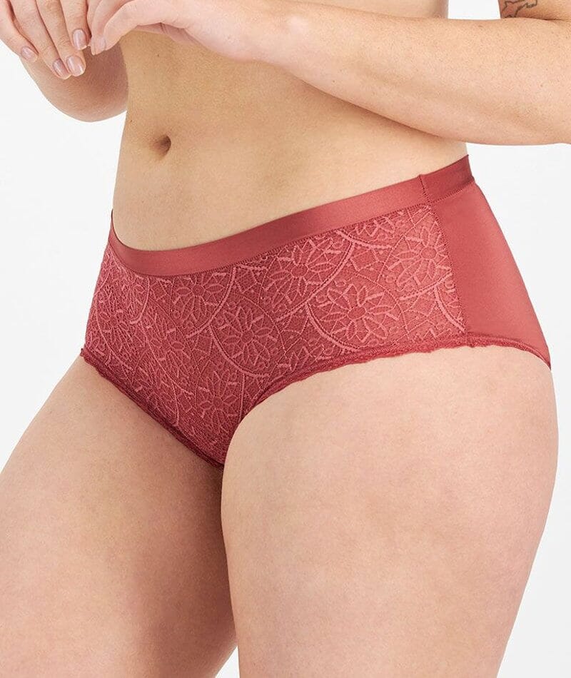 Berlei Barely There Lace Full Brief - Copper Rouge Knickers 