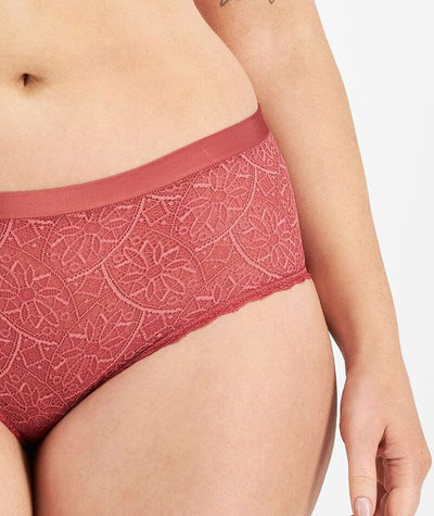 Berlei Barely There Lace Full Brief - Copper Rouge