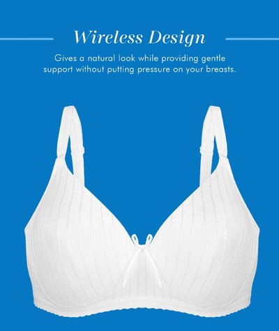 Bestform Striped Wire-Free Cotton Bra With Lightly Lined Cups - White