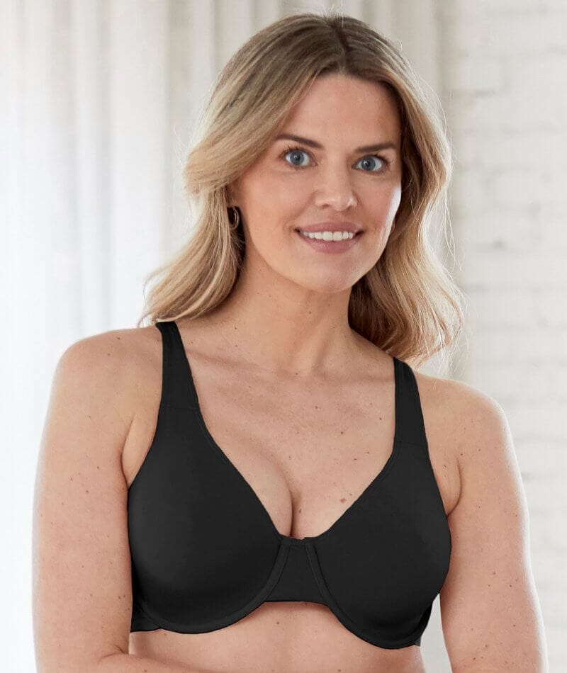 Bestform Unlined Cotton Stretch T-Shirt Bra with Underwire - Black Bras 