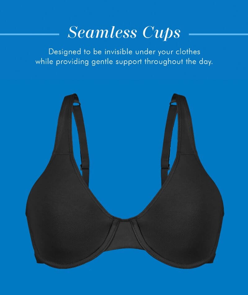 Bestform Unlined Cotton Stretch T-Shirt Bra with Underwire - Black