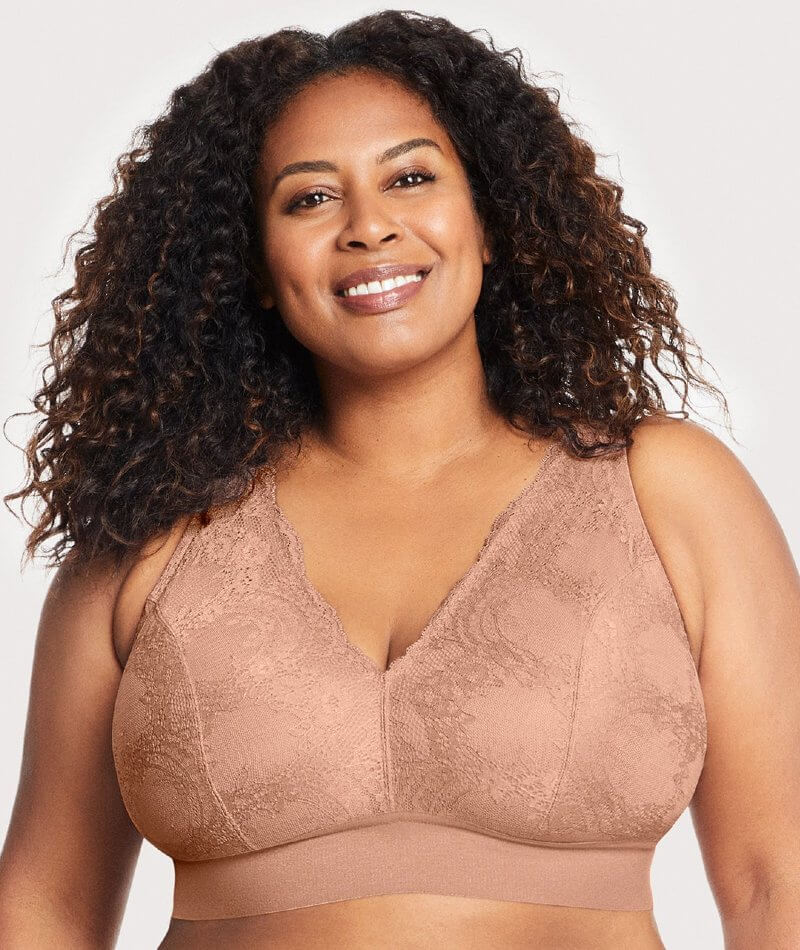 Bramour Lexington Lace Plunge Bralette - Cappuccino Bras  