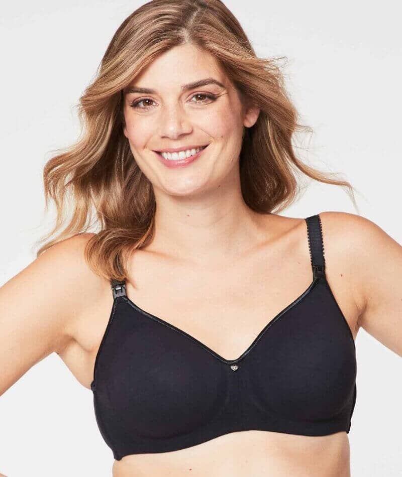 Cake Maternity Croissant Seamless Flexi Wire Nursing Bra - Black Bras  