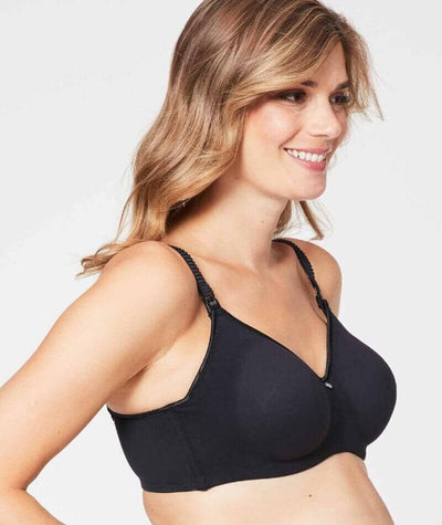 Cake Maternity Croissant Seamless Flexi Wire Nursing Bra - Black Bras 