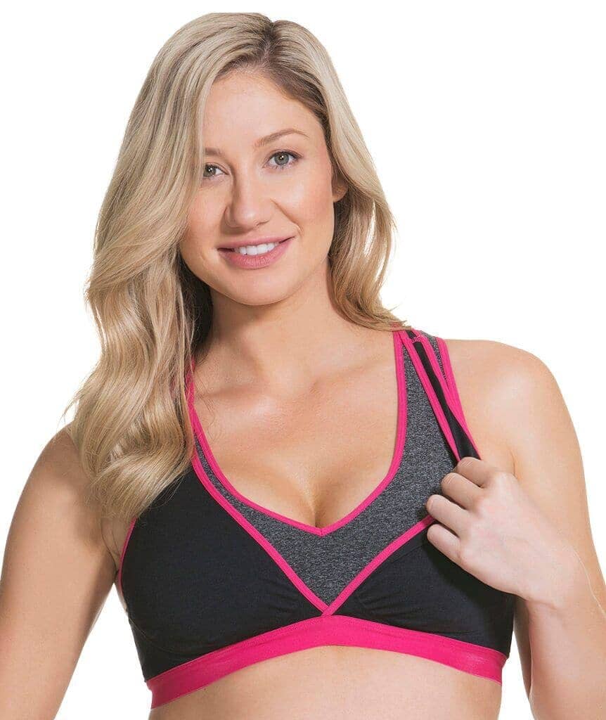 Cake Maternity Lotus Yoga & Hands Free Pumping B-F Cup Wirefree Bra - Fuchsia Bras 