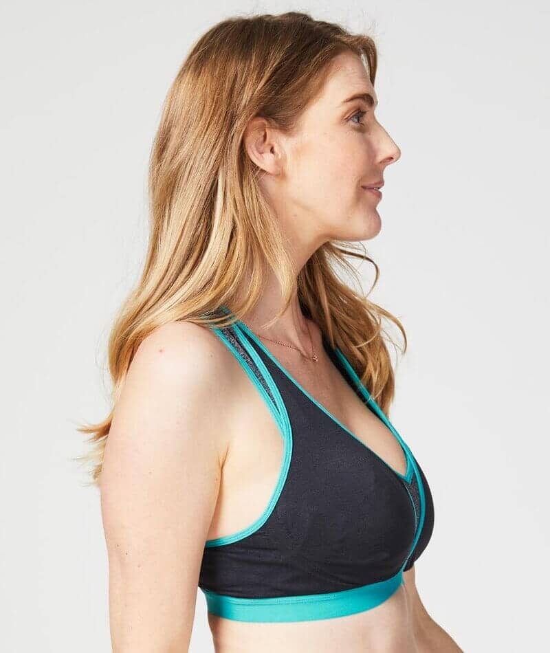 Cake Maternity Lotus Yoga & Hands Free Pumping B-F Cup Wirefree Bra - Teal Bras 