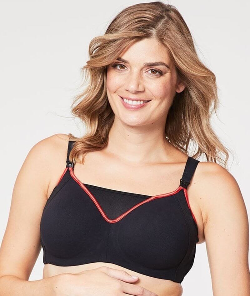 Cake Maternity Zest Flexi Wire High Impact Maternity & Nursing Sports Bra - Black Bras 