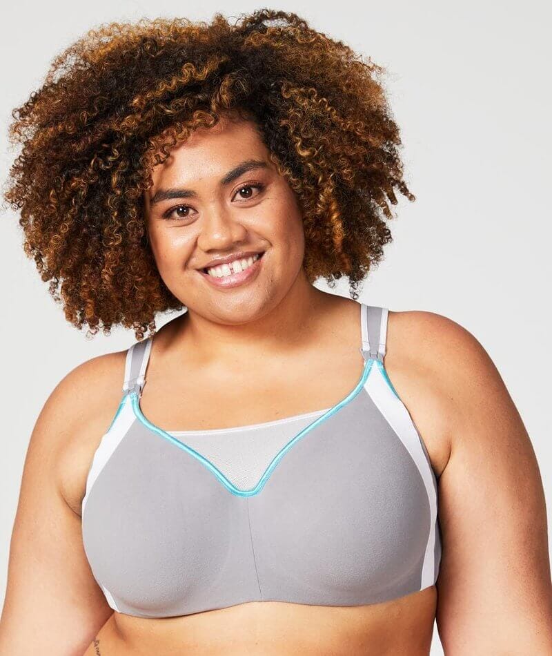 Cake Maternity Zest Flexi Wire High Impact Maternity & Nursing Sports Bra - Grey Bras  