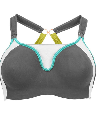 Cake Maternity Zest Flexi Wire High Impact Maternity & Nursing Sports Bra - Grey Bras 