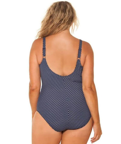 Capriosca Chlorine Resistant Navy & White Dot Tank One Piece Swim 