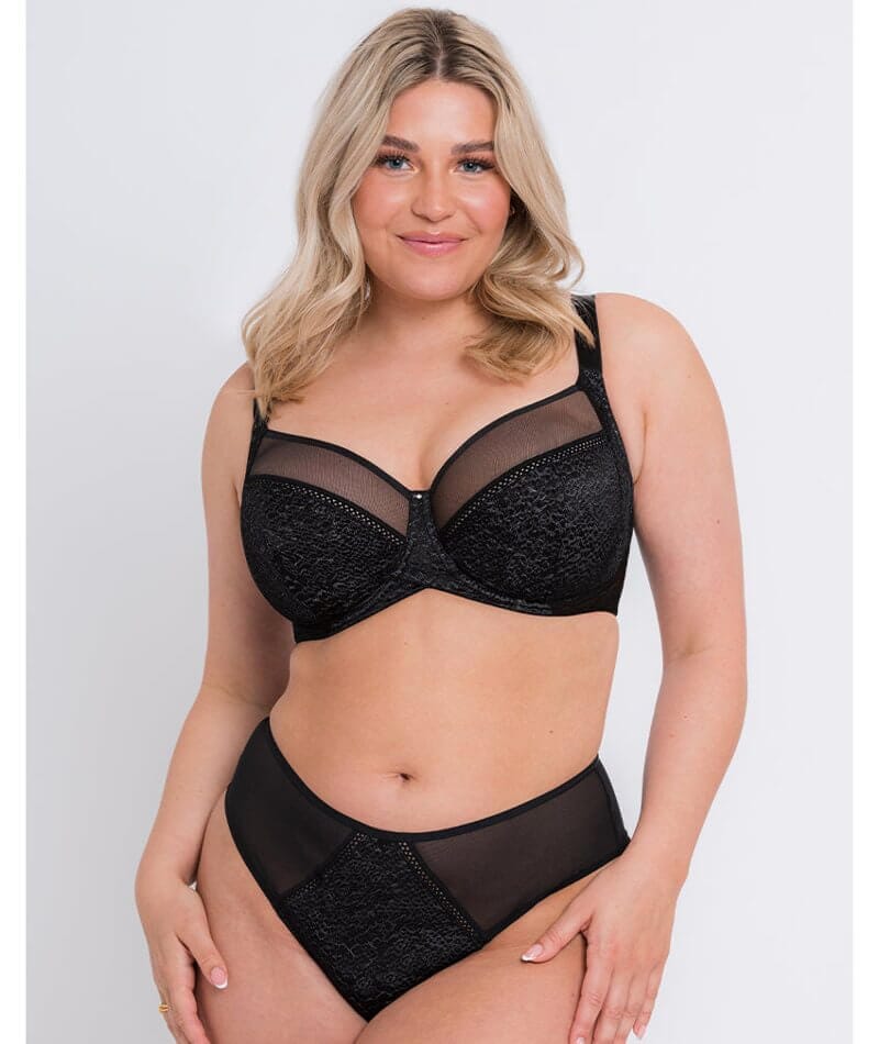 Curvy Kate Amaze High Waist Brazilian Brief - Black Knickers 