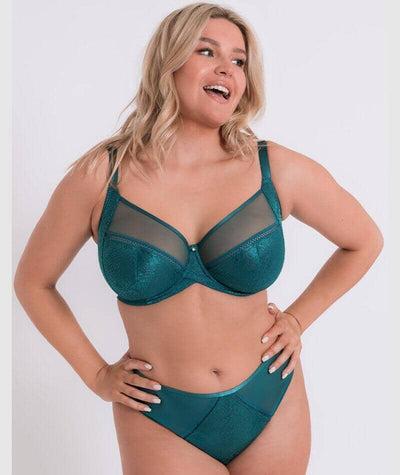 Curvy Kate Amaze High Waist Brazilian Brief - Verdigris Green Knickers 