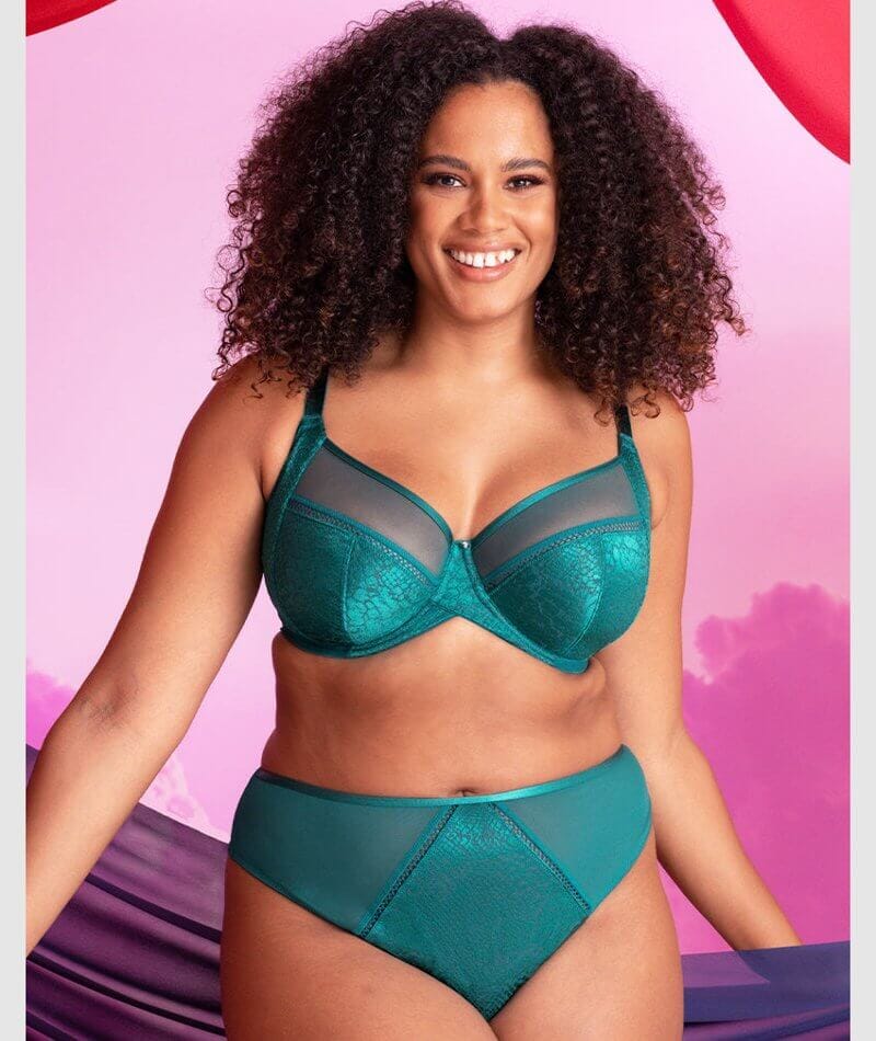 Curvy Kate Amaze High Waist Brazilian Brief - Verdigris Green Knickers 