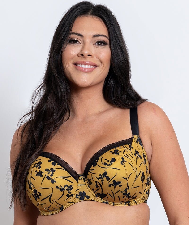 Curvy Kate Artisan Balcony Bra - Ochre/Black Yellow Bras  