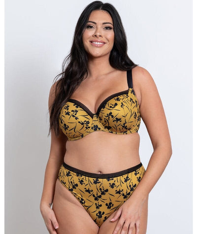 Curvy Kate Artisan Balcony Bra - Ochre/Black Yellow Bras 