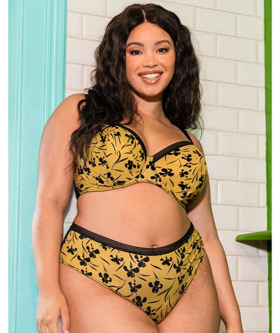 Curvy Kate Artisan Balcony Bra - Ochre/Black Yellow Bras 