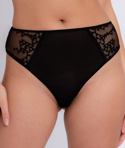 Curvy Kate Centre Stage Deep Thong - Black Knickers 