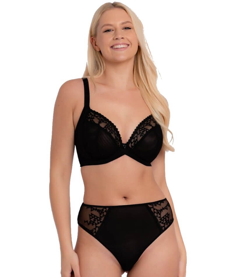 Curvy Kate Centre Stage Deep Thong - Black Knickers 