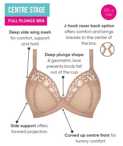 Curvy Kate Centre Stage Full Plunge Bra - Latte Bras 