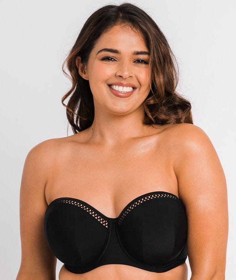 Curvy Kate First Class Bandeau Bikini Top - Black Swim  