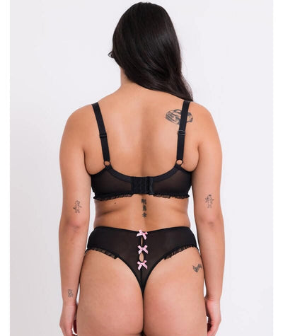 Curvy Kate Frill Me High Waist Thong - Black/Pink Knickers 